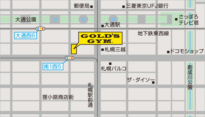 ゴールドジム札幌大通MAP
